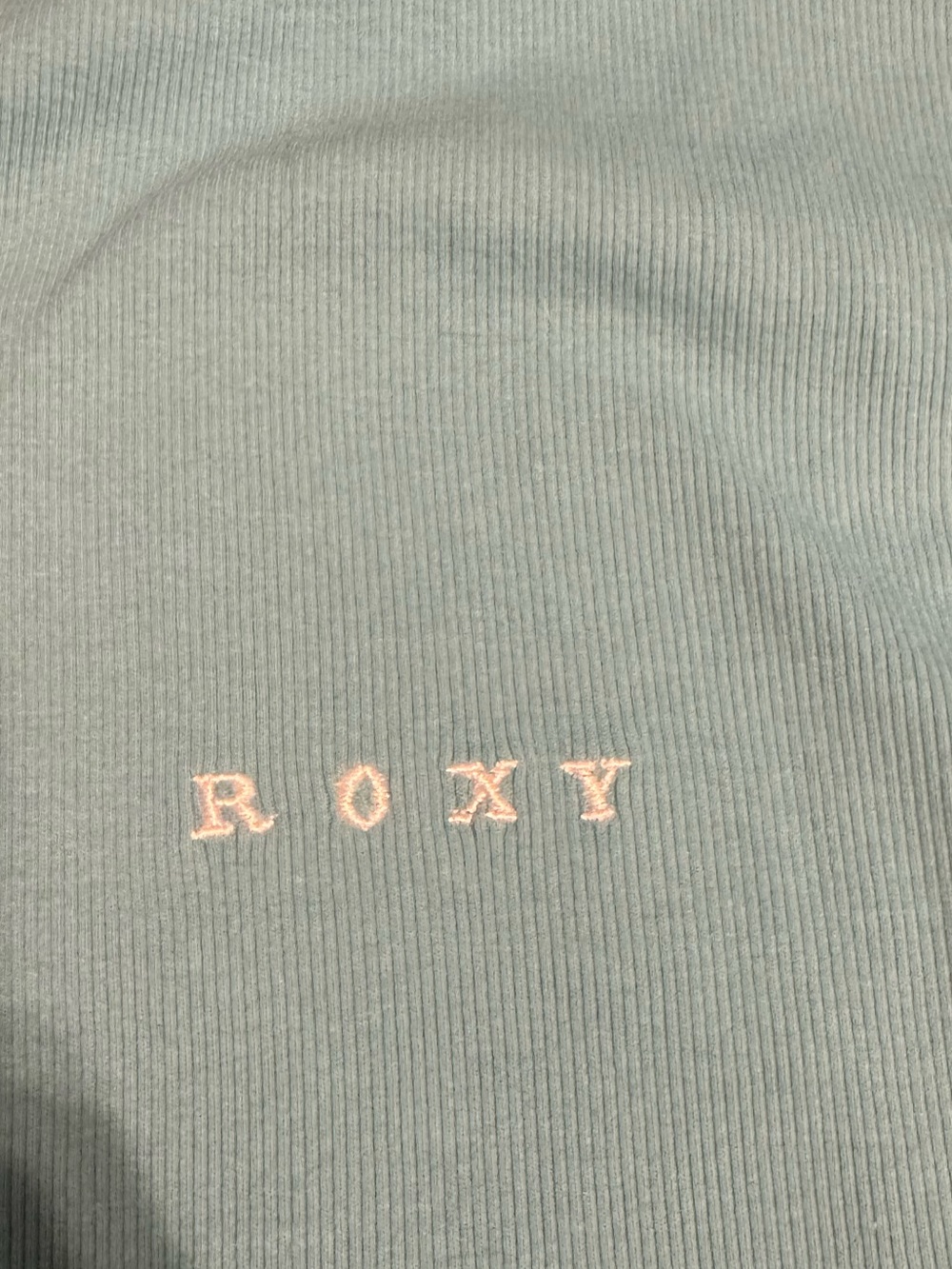 Roxy Aqua Ribbed Crop Tank Top with Logo, S, NWOT - Picture 5 of 5